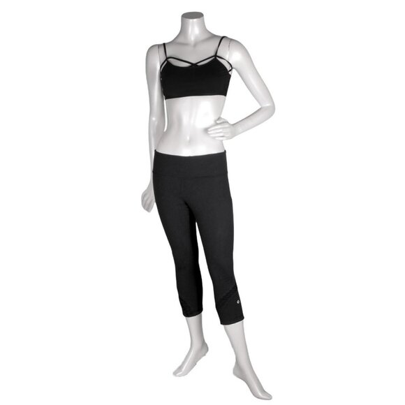 Lululemon Black Mid-rise Crop Leggings Ruched Calf Capris Luon Stretch Yoga - Picture 12 of 14